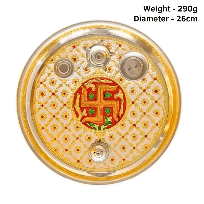 Premium Pooja Thali Diameter 26cm E-Global Food Hub