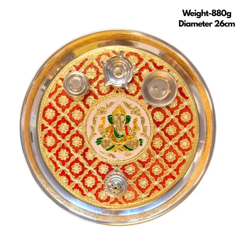 Premium Pooja Thali Diameter 26cm G-Global Food Hub