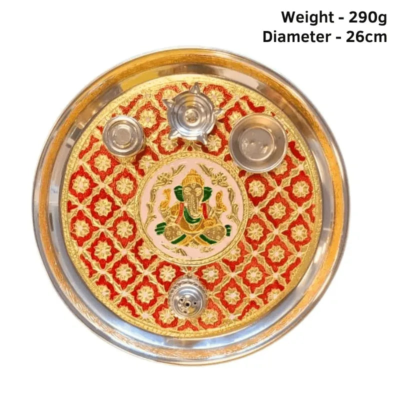 Premium Pooja Thali Diameter 26cm G-Global Food Hub