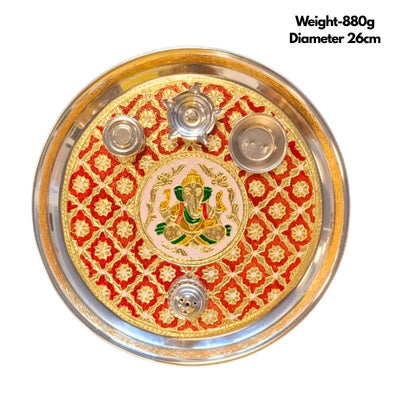 Premium Pooja Thali Diameter 26cm-Global Food Hub