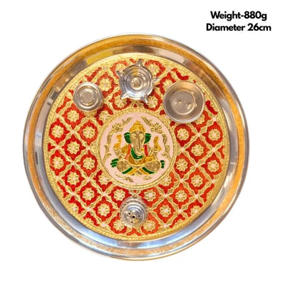 Premium Pooja Thali Diameter 26cm-Global Food Hub