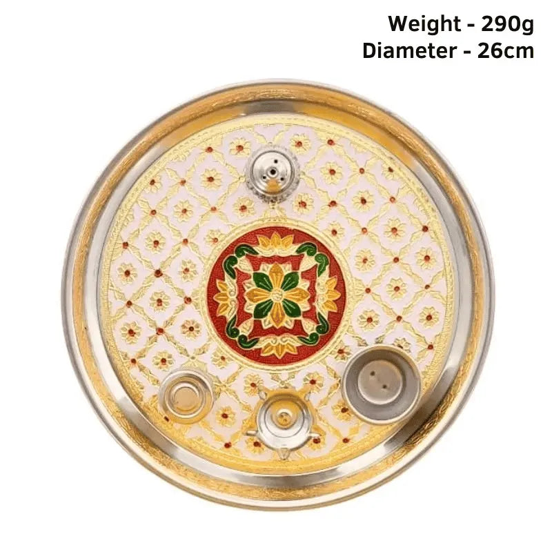 Premium Pooja Thali Diameter 26cm H-Global Food Hub
