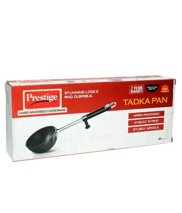 Prestige Aluminium Hard Anodised Cookware Tadka Pan, 13cm, Black-Global Food Hub