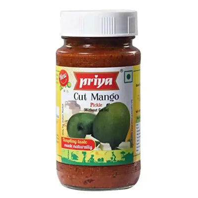 Priya Cut Mango Pickle without Garlic - 300g-Global Food Hub