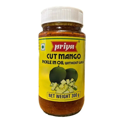 Priya Cut Mango Pickle without Garlic - 300g-Global Food Hub