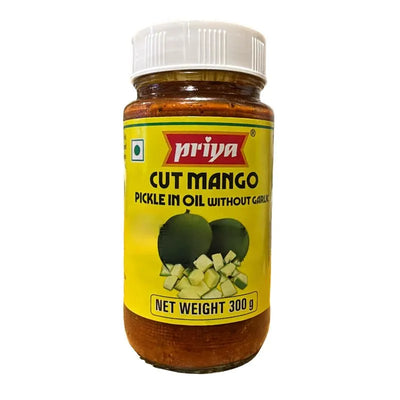 Priya Cut Mango Pickle without Garlic - 300g-Global Food Hub