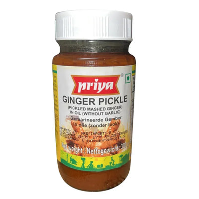 Priya Ginger Pickle without Garlic - 300g-Global Food Hub