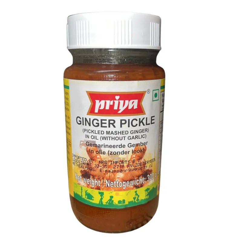 Priya Ginger Pickle without Garlic-300 grams-Global Food Hub