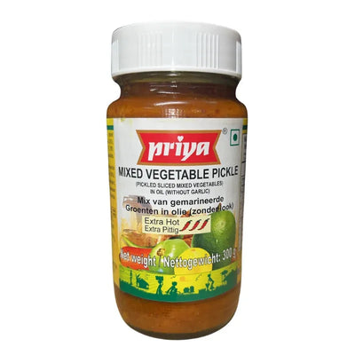 Priya Mixed Vegetable Pickle Extra Hot - 300g-Global Food Hub