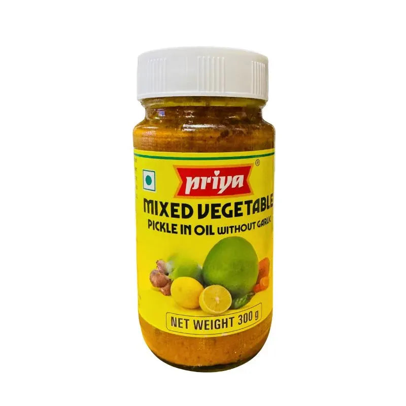 Priya Mixed Vegetable Pickle Without Garlic - 300g-Global Food Hub
