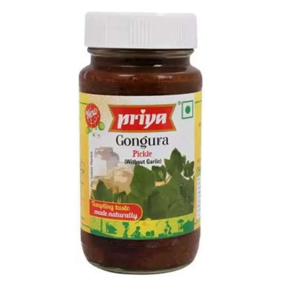 Priya Roselle Leaves / Gongura Pickle without Garlic-300 grams-Global Food Hub