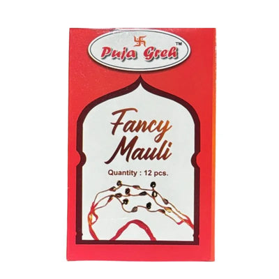 Puja Greh Fancy Mauli With Bells - 12Pcs-Global Food Hub