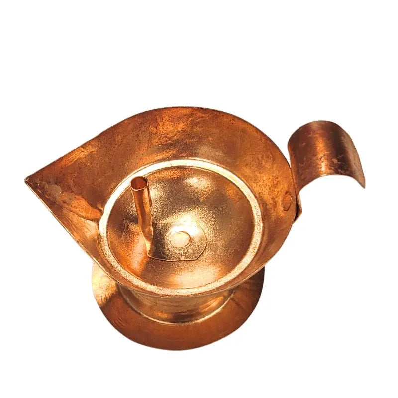 Pure Copper Diya for Pooja D1 Big-Global Food Hub