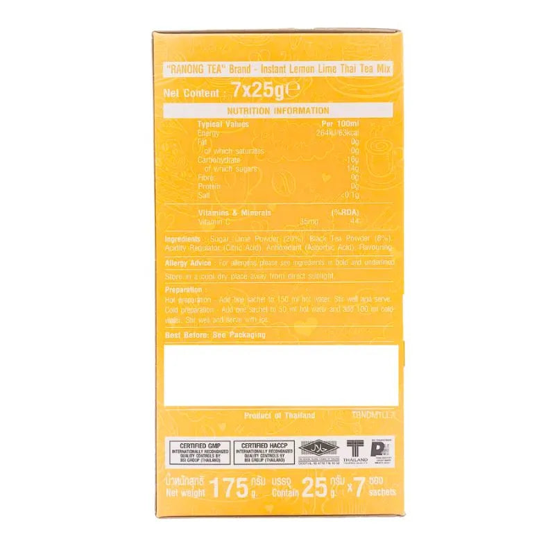 Ranong Tea 3 in 1 Lemon Lime Thai Tea Mix - 175g-Global Food Hub