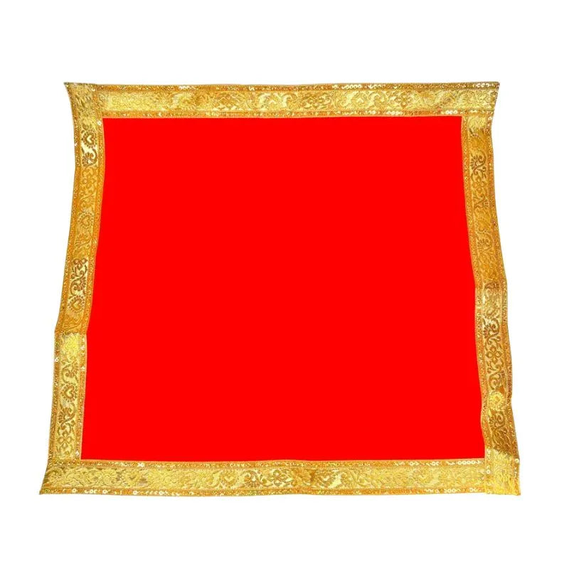 Red Velvet Aasan For Pooja : 33x51 cm-Global Food Hub