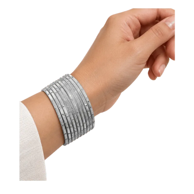 Revency Adults Bangles Set of 24 - Bright Silver - Size 2.8-Global Food Hub