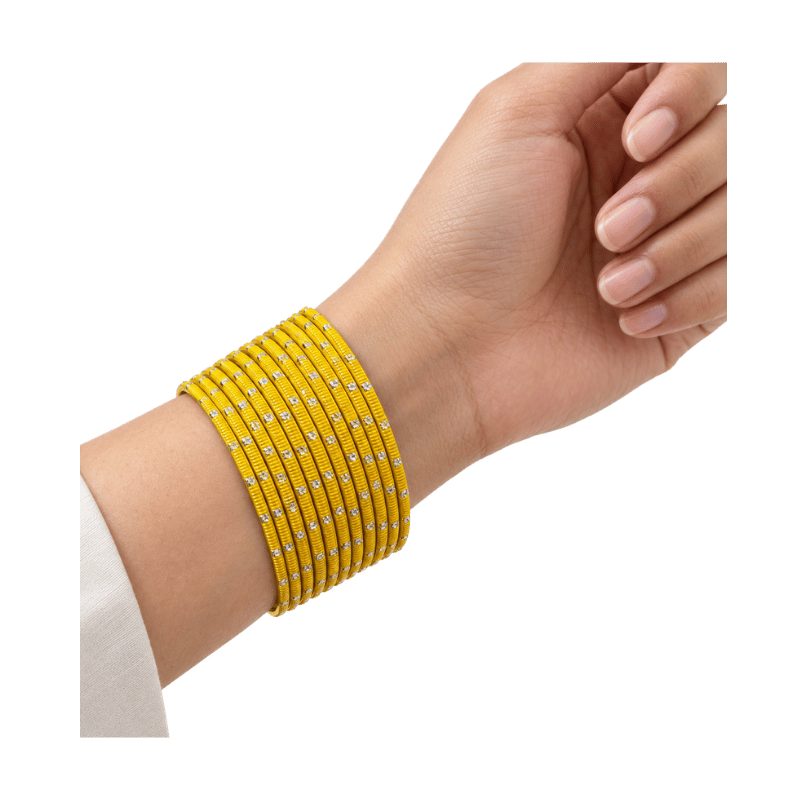 Revency Adults Bangles Set of 24 - Bright Yellow - Size 2.6-Global Food Hub