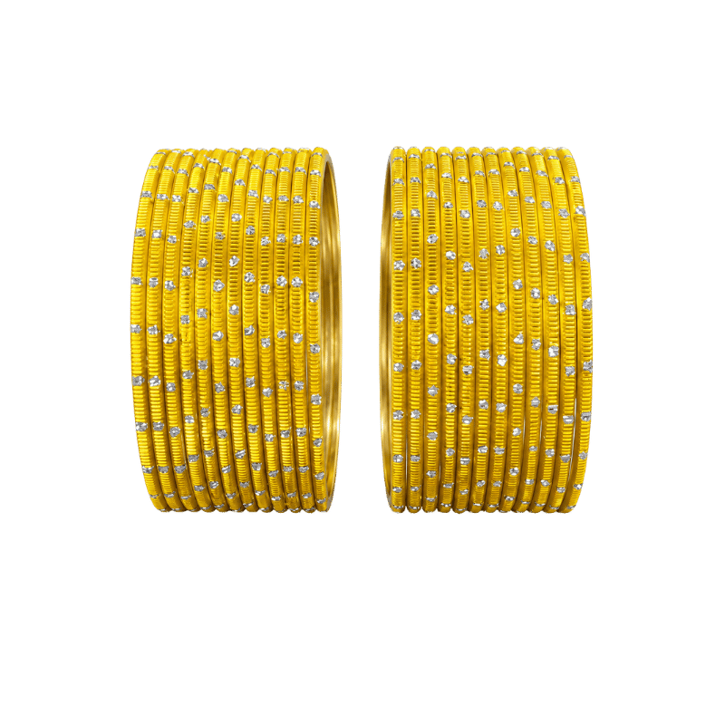 Revency Adults Bangles Set of 24 - Bright Yellow - Size 2.6-Global Food Hub