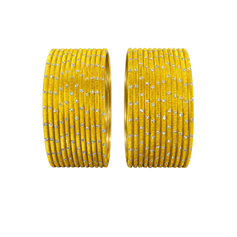 Revency Adults Bangles Set of 24 - Bright Yellow - Size 2.6-Global Food Hub