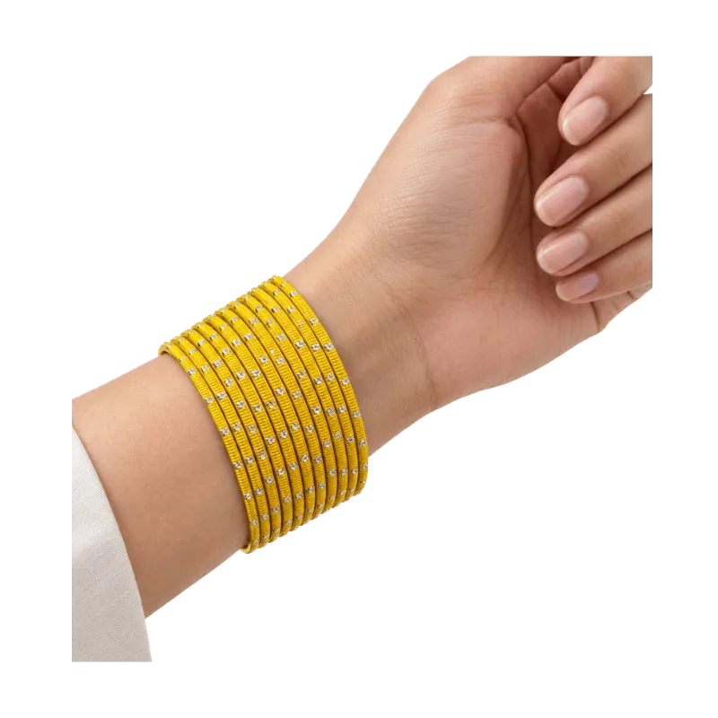Revency Adults Bangles Set of 24 - Bright Yellow - Size 2.8-Global Food Hub