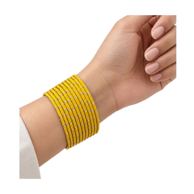 Revency Adults Bangles Set of 24 - Bright Yellow - Size 2.8-Global Food Hub