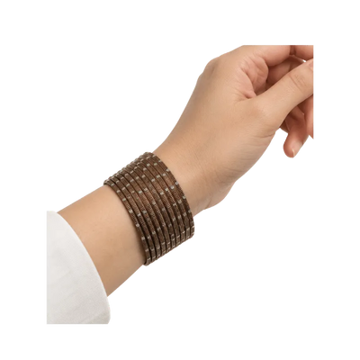 Revency Adults Bangles Set of 24 - Chocolate Brown - Size 2.8-Global Food Hub