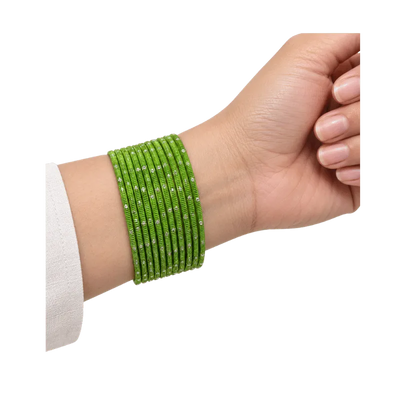 Revency Adults Bangles Set of 24 - Kelly Green - Size 2.6-Global Food Hub
