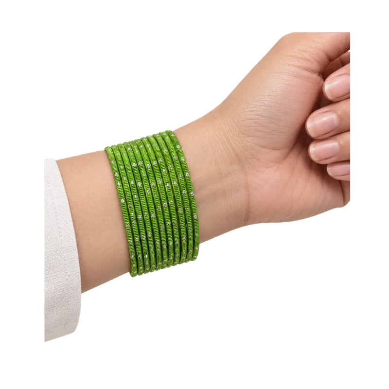 Revency Adults Bangles Set of 24 - Kelly Green - Size 2.8-Global Food Hub