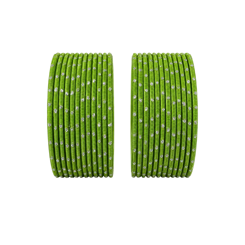 Revency Adults Bangles Set of 24 - Kelly Green - Size 2.8-Global Food Hub
