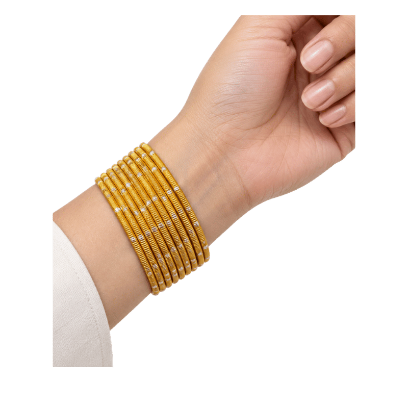 Revency Adults Bangles Set of 24 - Mustard Gold - Size 2.6-Global Food Hub