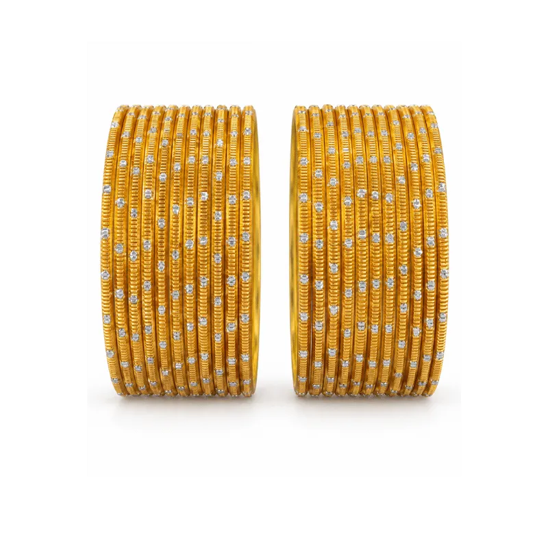 Revency Adults Bangles Set of 24 - Mustard Gold - Size 2.6-Global Food Hub