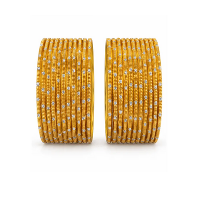 Revency Adults Bangles Set of 24 - Mustard Gold - Size 2.8-Global Food Hub