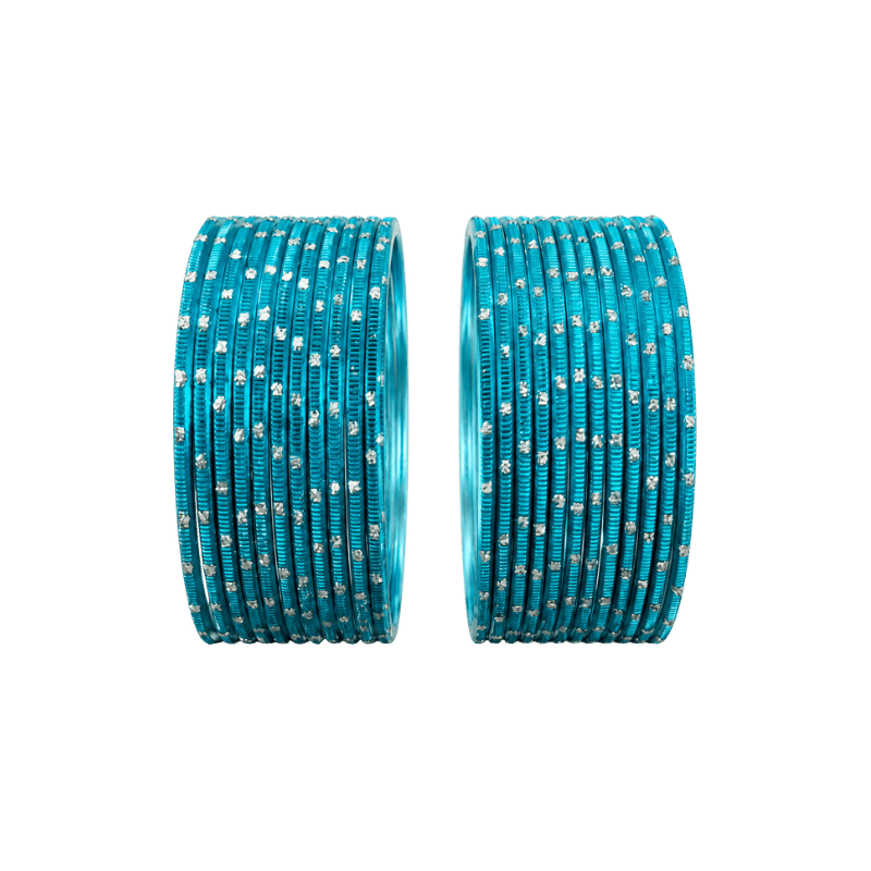 Revency Adults Bangles Set of 24 - Turquoise Blue - Size 2.6-Global Food Hub