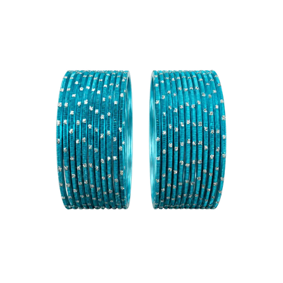 Revency Adults Bangles Set of 24 - Turquoise Blue - Size 2.8-Global Food Hub