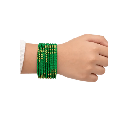 Riya Kids Bangles Set of 24 - Dark Green - Size 2-Global Food Hub