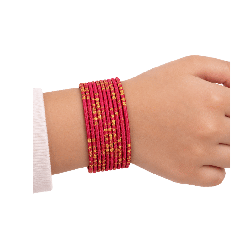 Riya Kids Bangles Set of 24 - Dark Rani Pink - Size 1.14-Global Food Hub