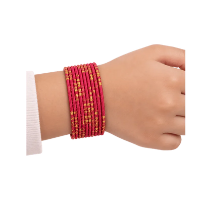 Riya Kids Bangles Set of 24 - Dark Rani Pink - Size 2-Global Food Hub
