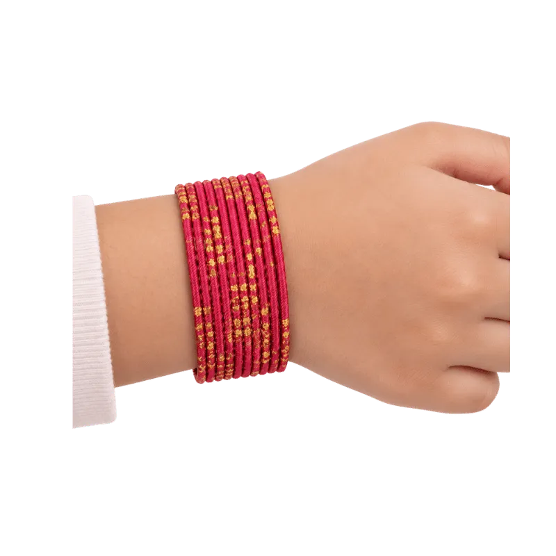 Riya Kids Bangles Set of 24 - Dark Rani Pink - Size 2.2-Global Food Hub