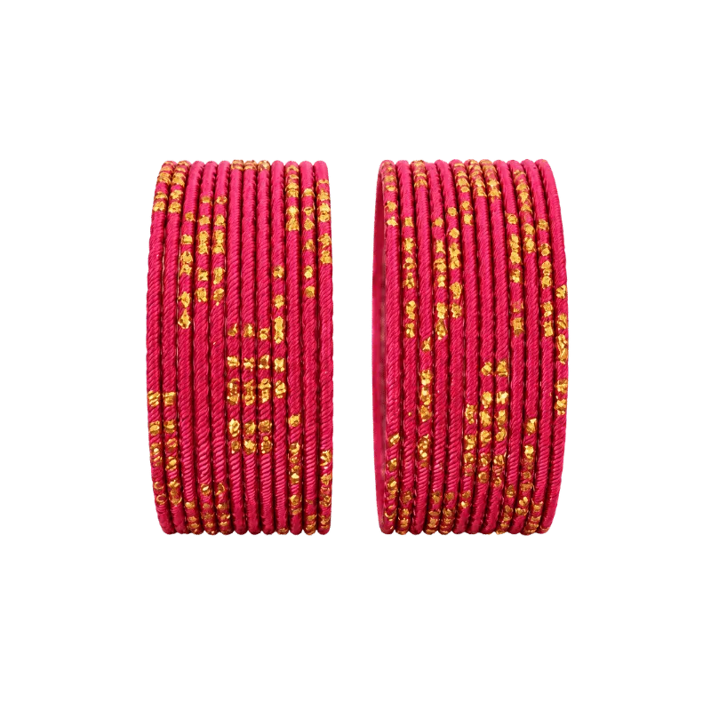 Riya Kids Bangles Set of 24 - Dark Rani Pink - Size 2.2-Global Food Hub