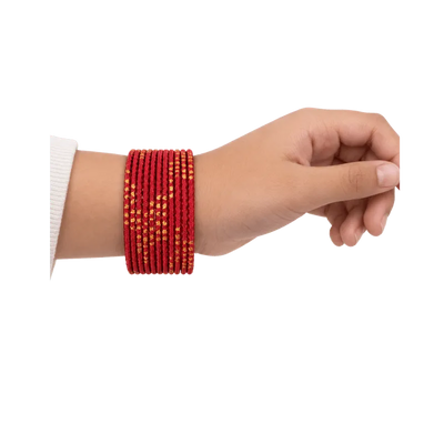 Riya Kids Bangles Set of 24 - Dark Red - Size 2.2-Global Food Hub