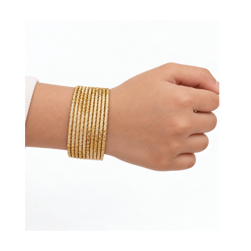 Riya Kids Bangles Set of 24 - Golden - Size 1.14-Global Food Hub