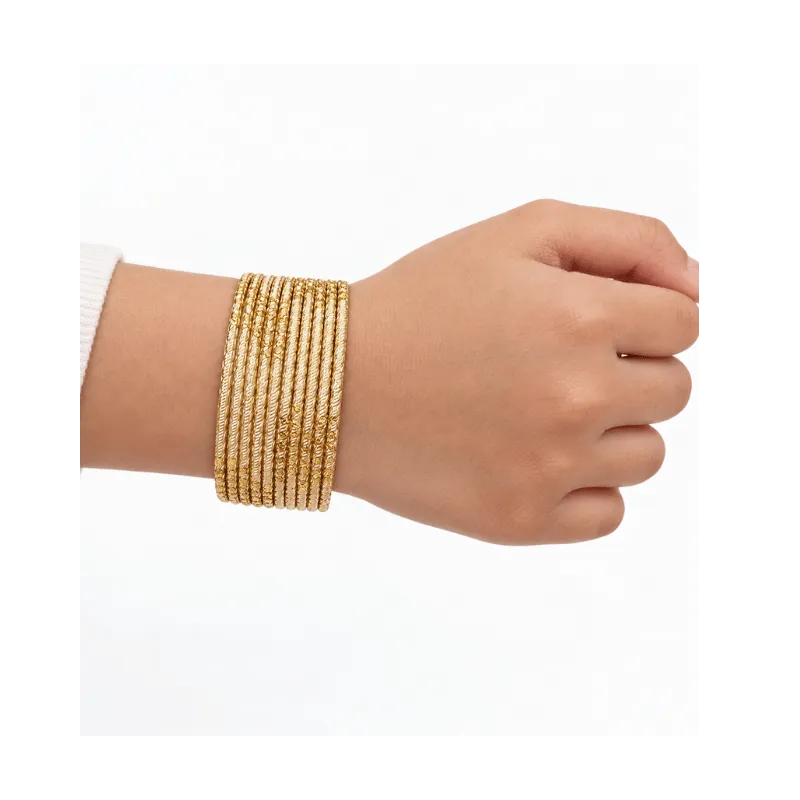 Riya Kids Bangles Set of 24 - Golden - Size 2-Global Food Hub