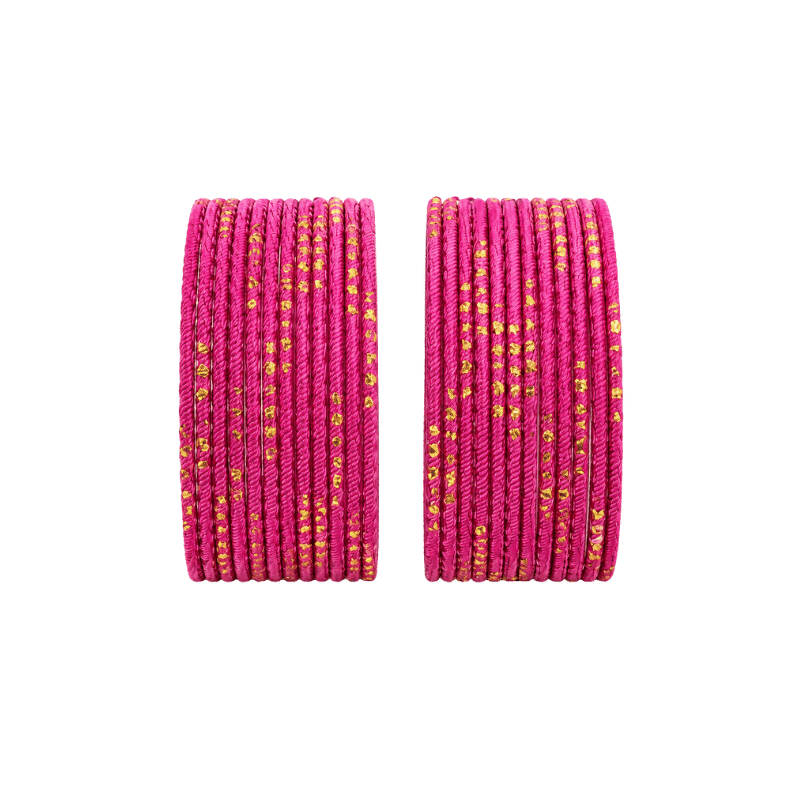 Riya Kids Bangles Set of 24 - Magenta Pink - Size 1.14-Global Food Hub
