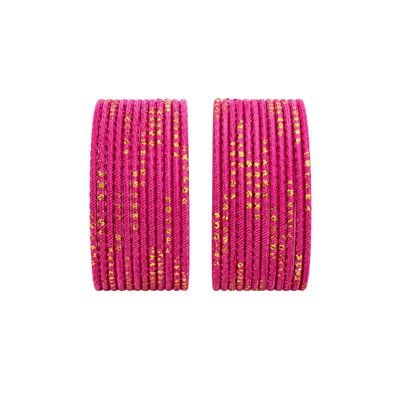 Riya Kids Bangles Set of 24 - Magenta Pink - Size 1.14-Global Food Hub