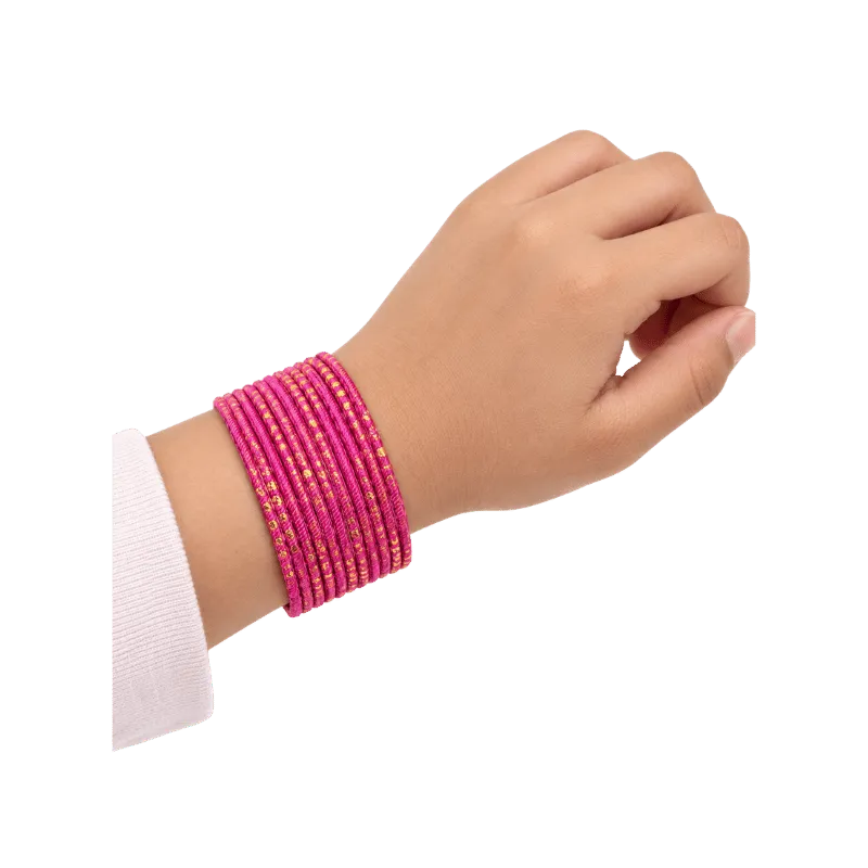 Riya Kids Bangles Set of 24 - Magenta Pink - Size 2-Global Food Hub