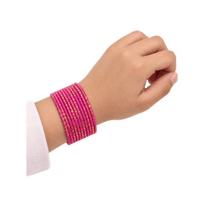 Riya Kids Bangles Set of 24 - Magenta Pink - Size 2-Global Food Hub