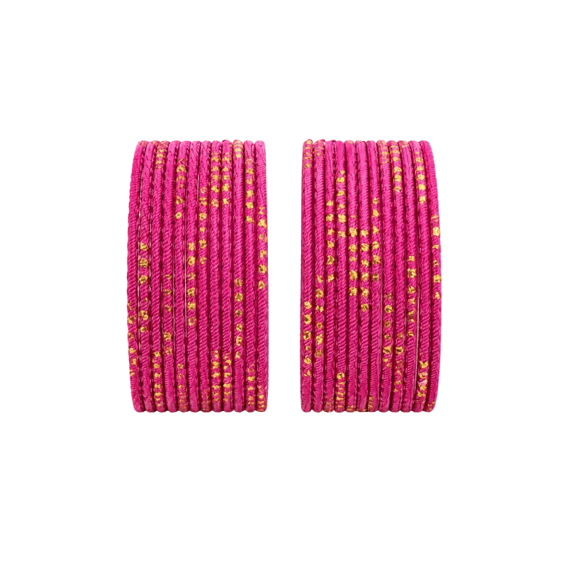 Riya Kids Bangles Set of 24 - Magenta Pink - Size 2-Global Food Hub