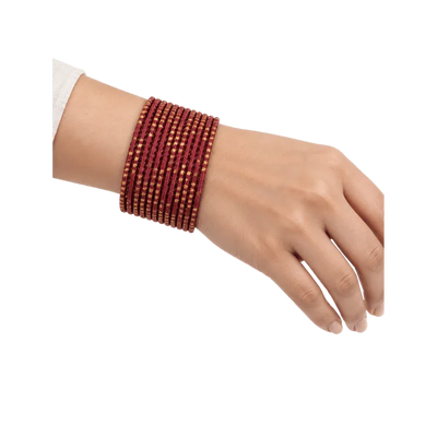 Riya Kids Bangles Set of 24 - Maroon - Size 2-Global Food Hub