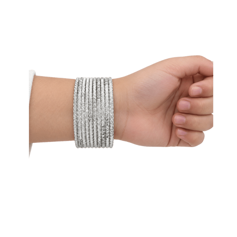 Riya Kids Bangles Set of 24 - Silver - Size 1.14-Global Food Hub