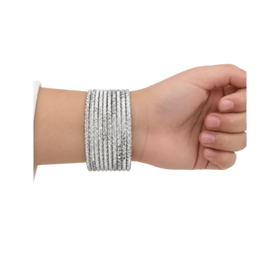 Riya Kids Bangles Set of 24 - Silver - Size 2-Global Food Hub
